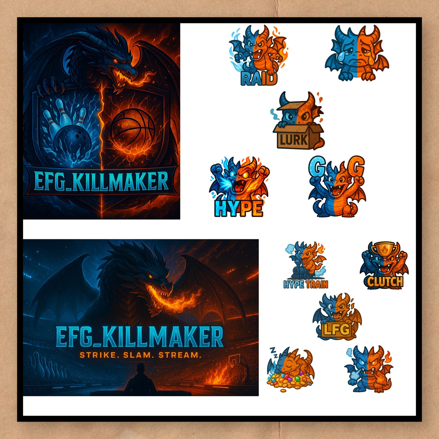 Starter Creator Graphics Package - Logo, Banner & 10 Custom Emotes