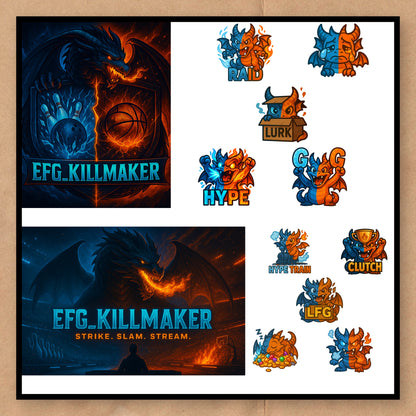 Starter Creator Graphics Package - Logo, Banner & 10 Custom Emotes