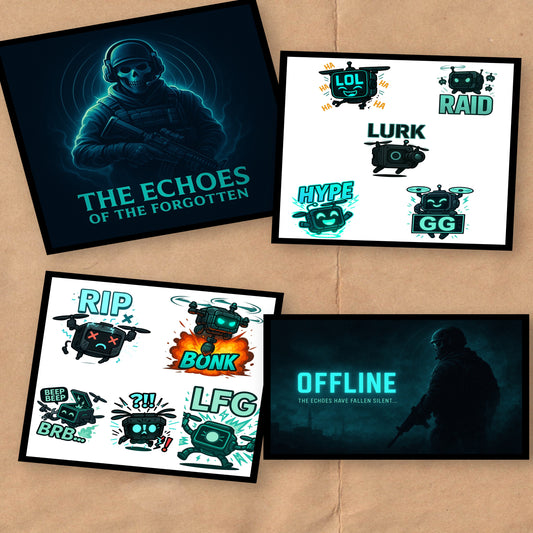 Starter Creator Graphics Package - Logo, Banner & 10 Custom Emotes