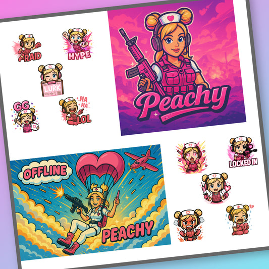 Starter Creator Graphics Package - Logo, Banner & 10 Custom Emotes